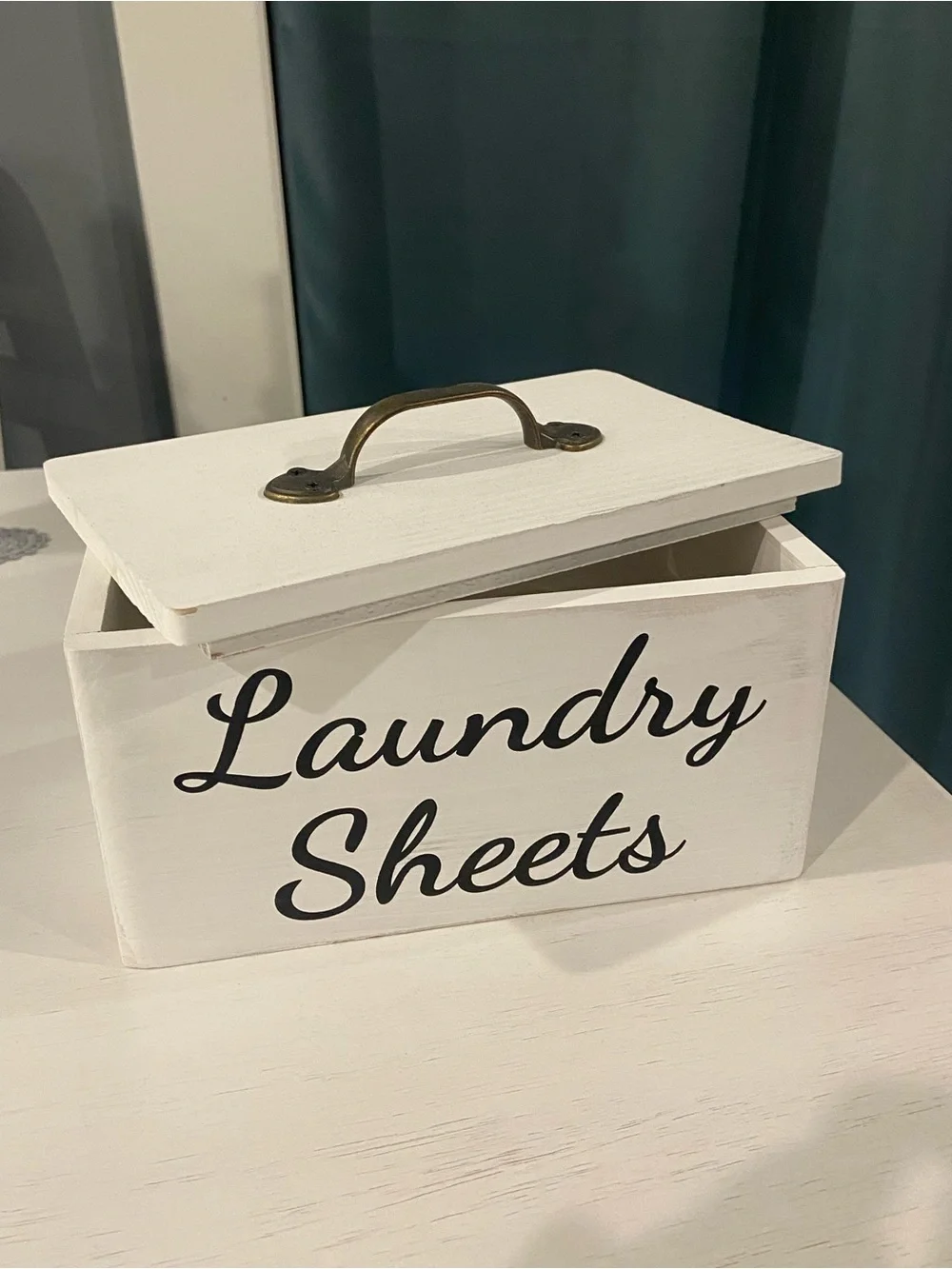 White 'Laundry Sheets' Decorative Storage Box